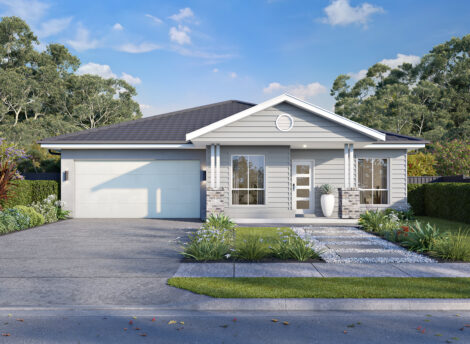 Hamptons Facade (single Stry) Double Garage